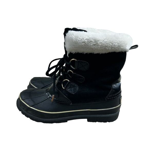 Alpine Design Black Leather Duck Boots Women’s Sz 9 Winter 7068-BLK Aspen Fur - Picture 10 of 12